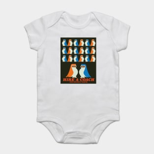 Hire a coach vintage travel poster Baby Bodysuit